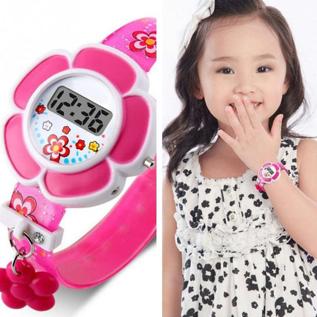 Lovely Kids Watches Flower Cute Children Watches Cartoon Silicone Digital Wristwatch For Kids Boys Girls Wrist Watches Relogio