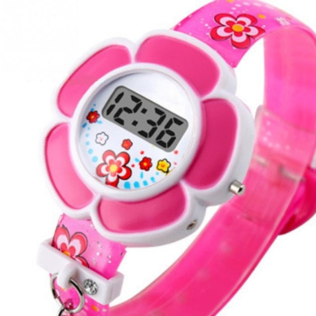 Lovely Kids Watches Flower Cute Children Watches Cartoon Silicone Digital Wristwatch For Kids Boys Girls Wrist Watches Relogio