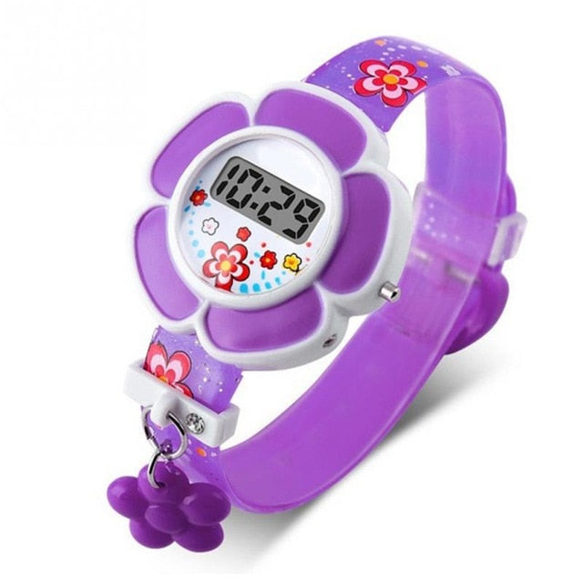 Lovely Kids Watches Flower Cute Children Watches Cartoon Silicone Digital Wristwatch For Kids Boys Girls Wrist Watches Relogio